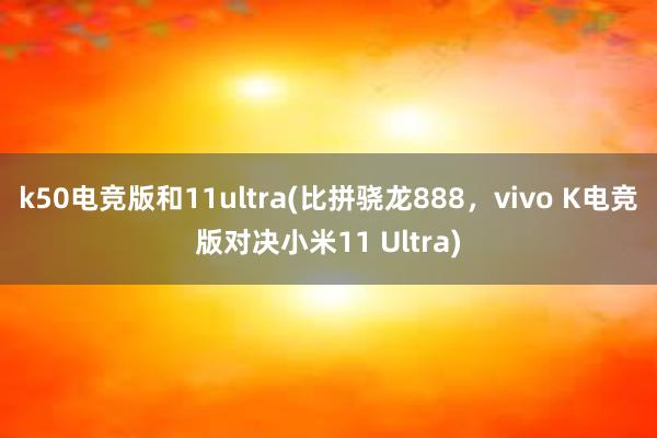 k50电竞版和11ultra(比拼骁龙888，vivo K电竞版对决小米11 Ultra)