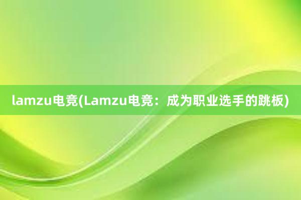 lamzu电竞(Lamzu电竞：成为职业选手的跳板)