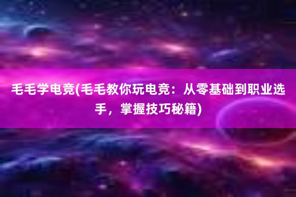 毛毛学电竞(毛毛教你玩电竞：从零基础到职业选手，掌握技巧秘籍)