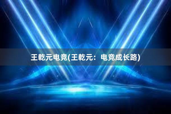 王乾元电竞(王乾元：电竞成长路)