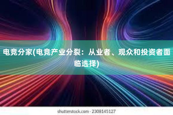 电竞分家(电竞产业分裂：从业者、观众和投资者面临选择)