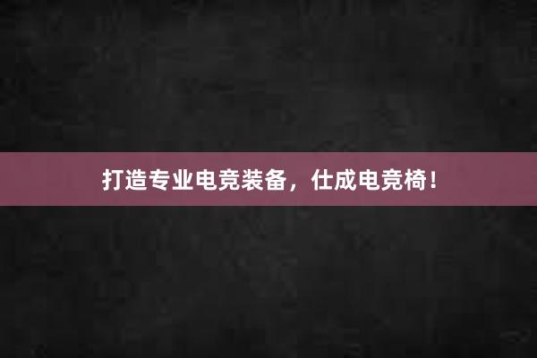 打造专业电竞装备，仕成电竞椅！