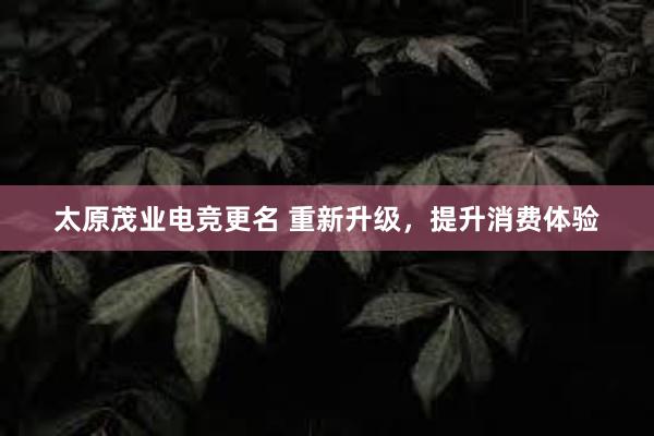 太原茂业电竞更名 重新升级，提升消费体验