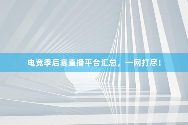 电竞季后赛直播平台汇总，一网打尽！