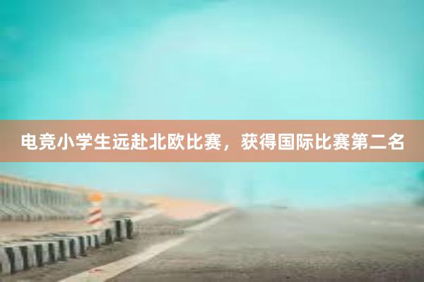 电竞小学生远赴北欧比赛，获得国际比赛第二名