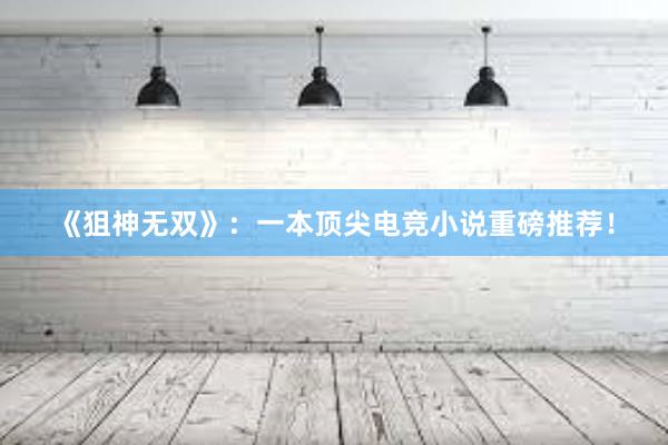 《狙神无双》：一本顶尖电竞小说重磅推荐！