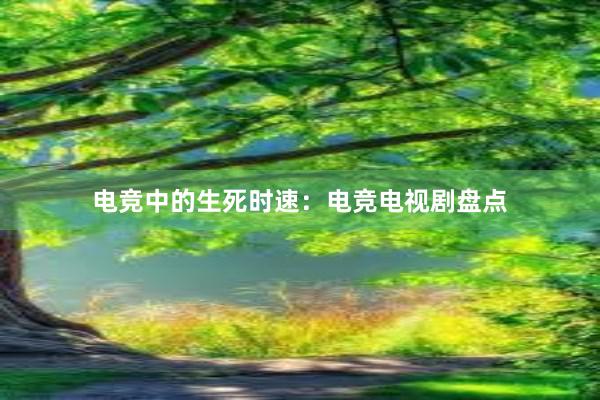 电竞中的生死时速：电竞电视剧盘点