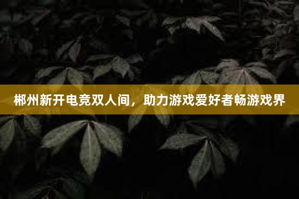 郴州新开电竞双人间，助力游戏爱好者畅游戏界