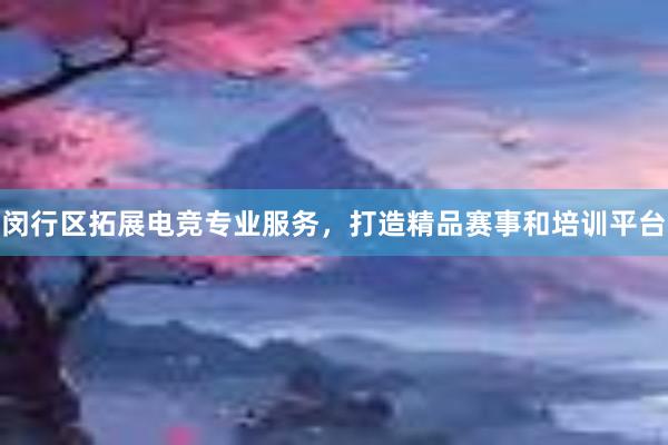 闵行区拓展电竞专业服务，打造精品赛事和培训平台